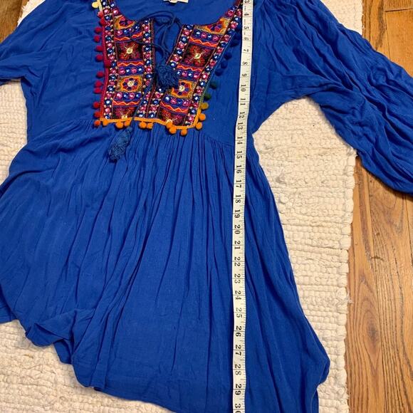 NWT BOHO GYPSY BANJARA EMBROIDERED PEASANT DRESS S - Picture 12 of 13